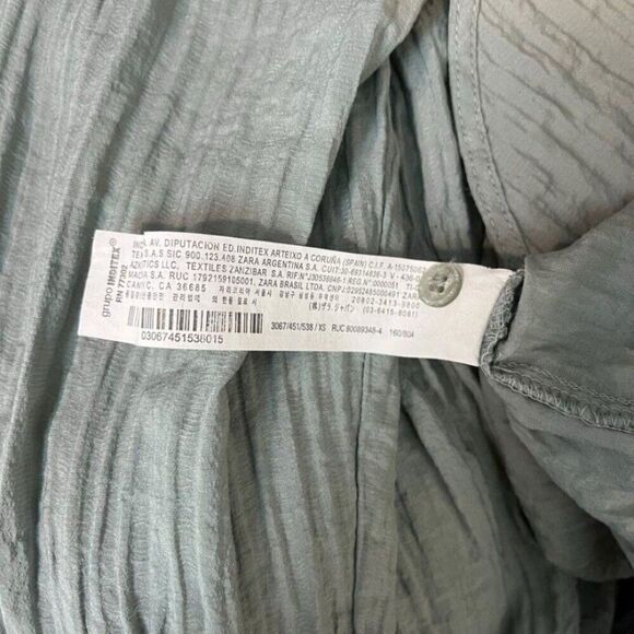 Zara Green Oversized Button Down Extra Small XS - Picture 7 of 7